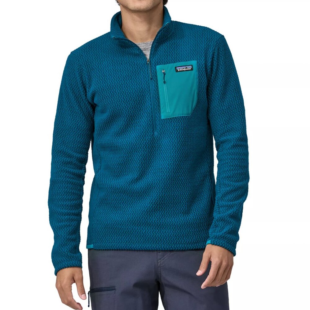 NWT Patagonia Men's R1 Air Zip Neck Fleece Pullover XL Lagom Blue Lightweight